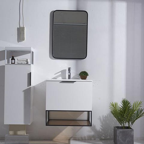 JD-MUG1803-600 Mirrored Bathroom Wall Toilet Cupboard Black Bathroom Washroom Cabinet