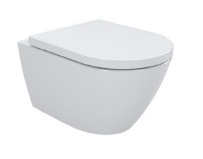 JD-10822 Wall Hung Rimless Toilet with Slim Seat Cover, Glossy White